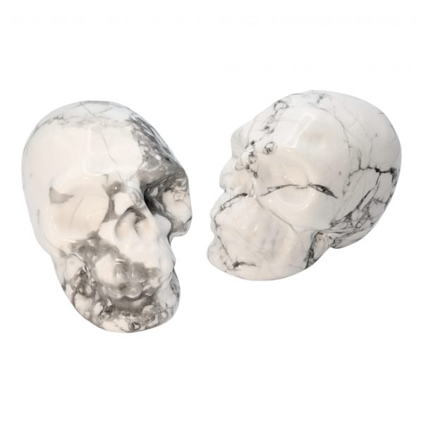 Crâne 50mm Howlite blanche