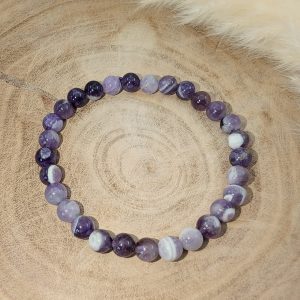 Bracelet Améthyste rubanée 6mm