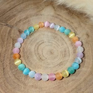 Bracelet Sélénite Arc en ciel