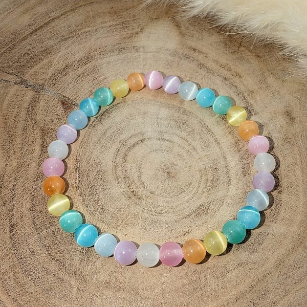 Bracelet Sélénite Arc en ciel